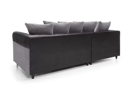 Spencer Cord Fabric Corner Sofa - Left Arm Black