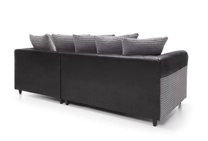 Spencer Cord Fabric Corner Sofa - Right Arm Black