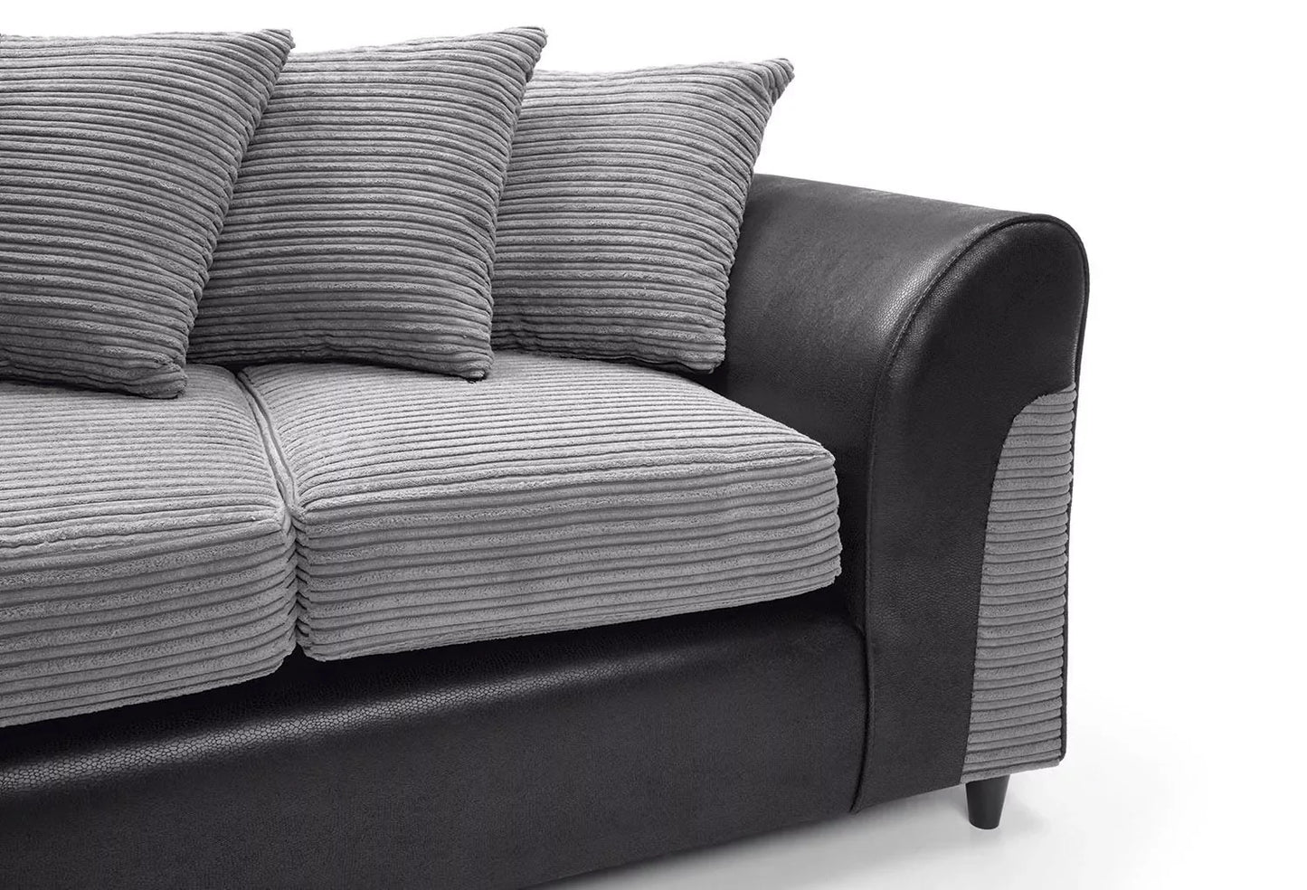 Spencer Cord Fabric Corner Sofa - Left Arm Black