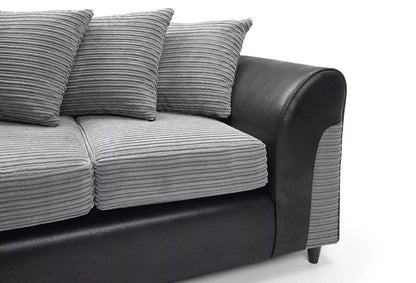 Spencer Cord Fabric Corner Sofa - Left Arm Black