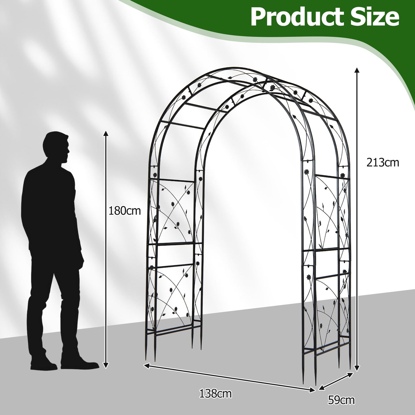 Heavy Duty Metal Arbor Trellis for Climbing Plants and Wedding Decoration