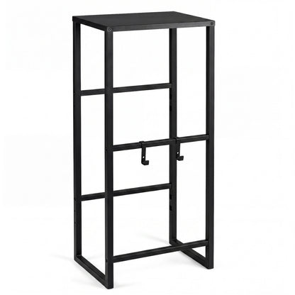 Heavy-duty Metal Storage Rack with Shelf for Beer-Black