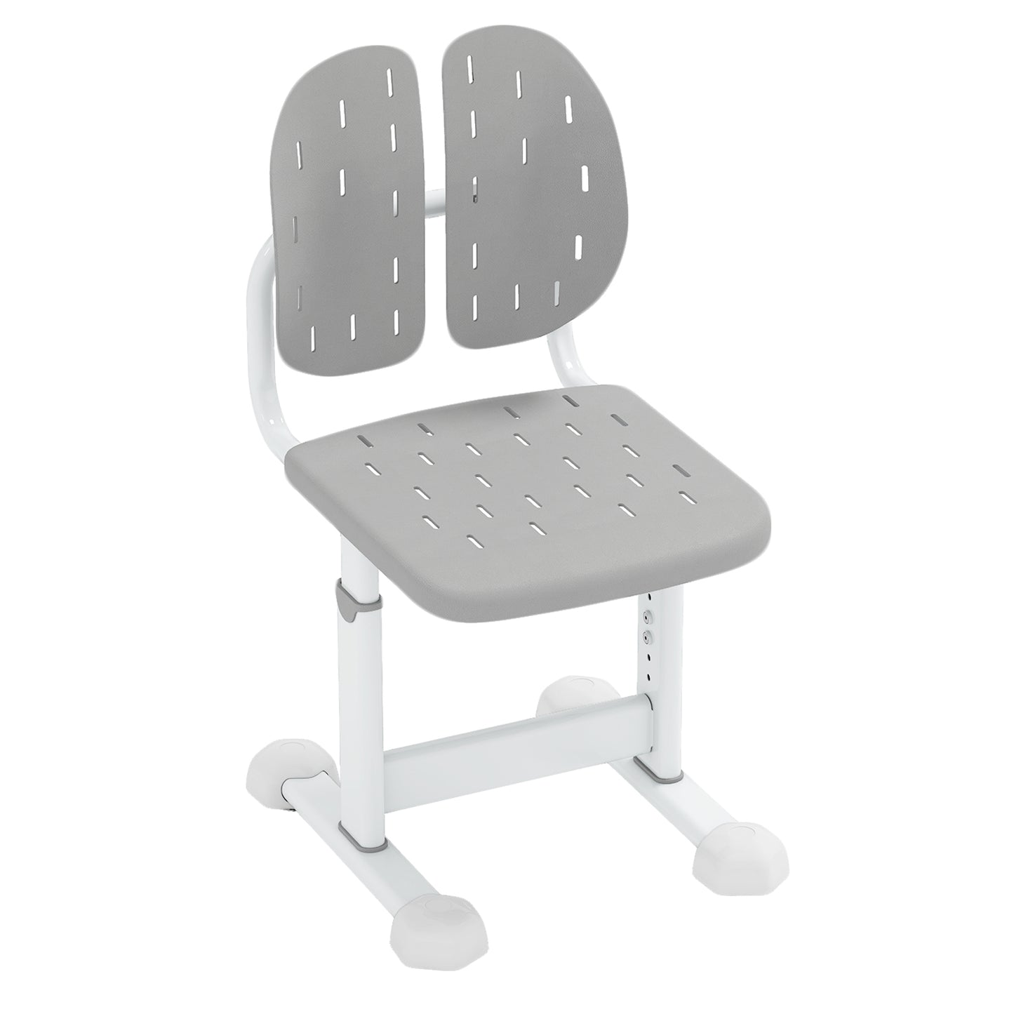 Height-adjustable Kid’s Desk Chair with Double Back Support and Breathable Seat-Grey