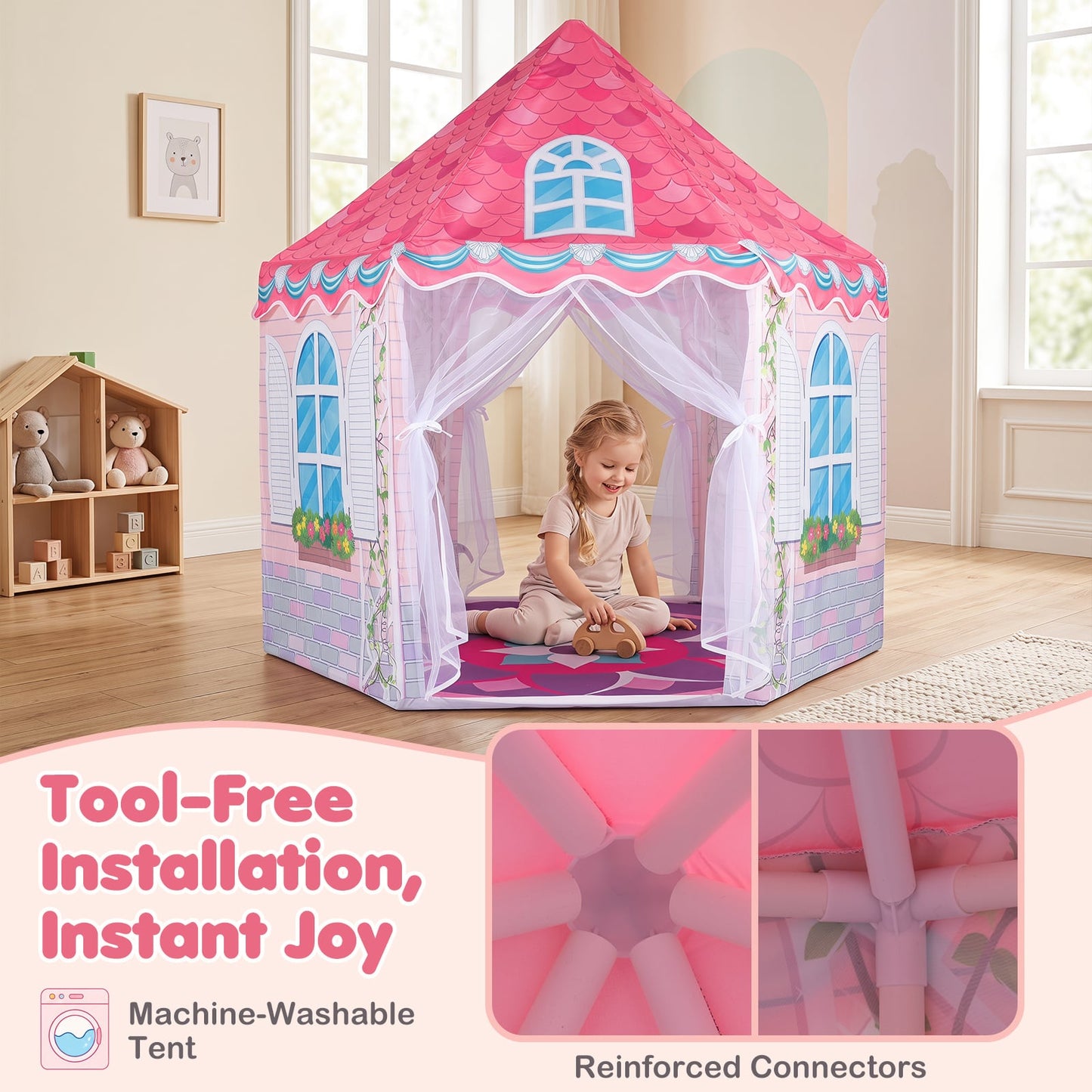 Hexagonal Kids Play Tent without Dance Mat for Kids Room