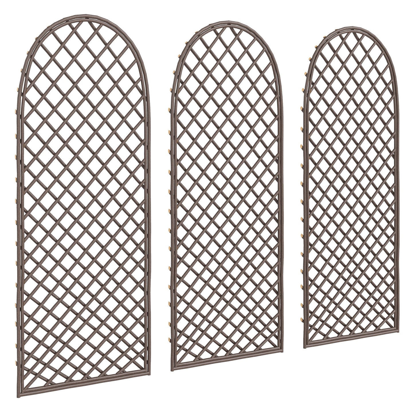 Outsunny Garden Arch, Garden Arbor with 8mm Wicker and Dome Top, Natural Wood Finish