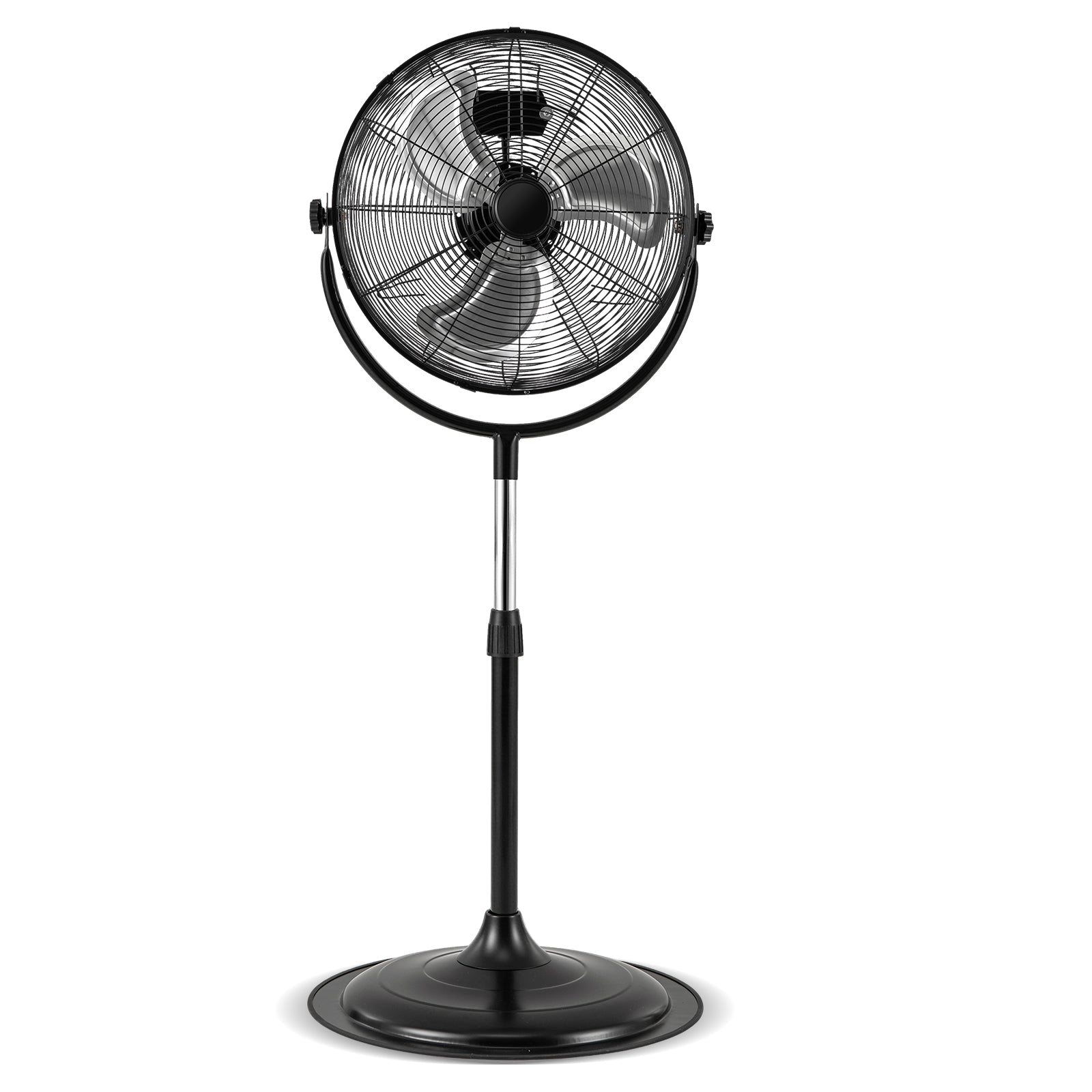 High Velocity Pedestal Fan Industrial Adjustable with 3 Speeds and 360° Tilt-Black
