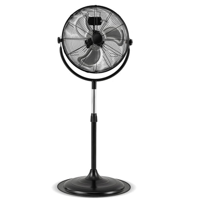 High Velocity Pedestal Fan Industrial Adjustable with 3 Speeds and 360° Tilt-Black