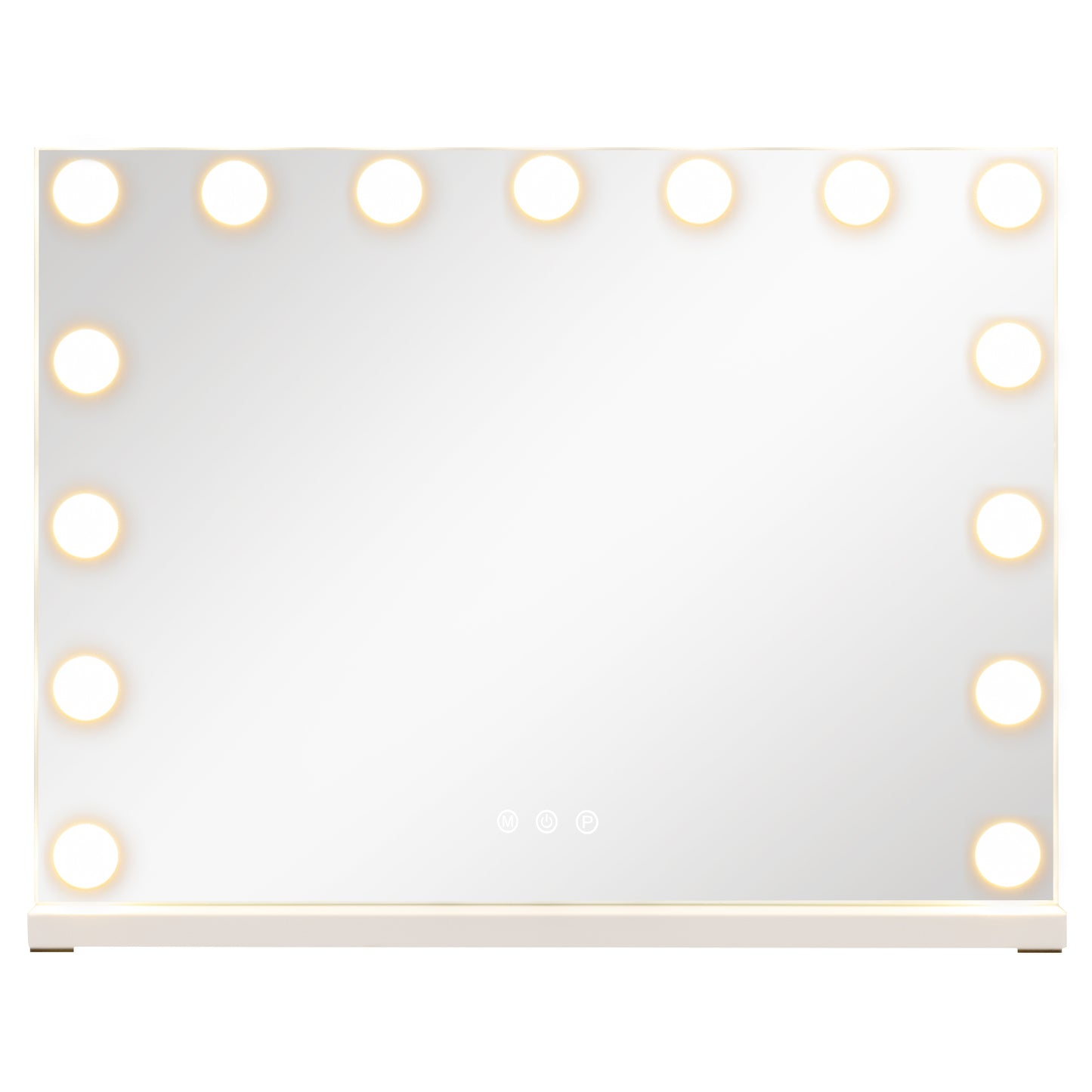Hollywood Vanity Mirror with 3 Light Colors and Adjustable Brightness-White-M
