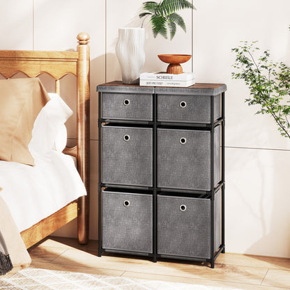 Chest of 6/9 Drawers Home Metal Frame Storage Organizer Unit-Grey-S