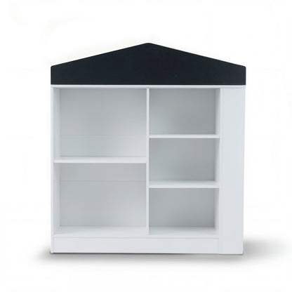 House Shaped Toy Storage Organizer with Compartments and Anti-toppling Kits-White
