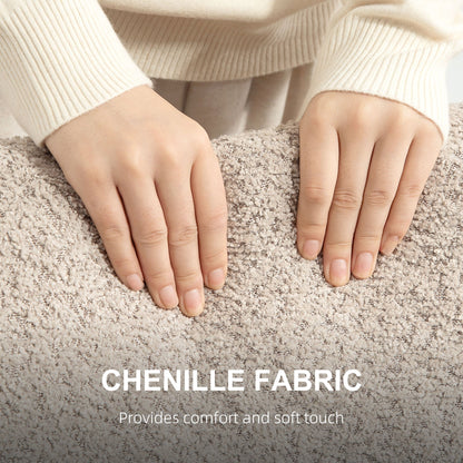 HOMCOM Two-Seater Chenille Sofa - Light Brown