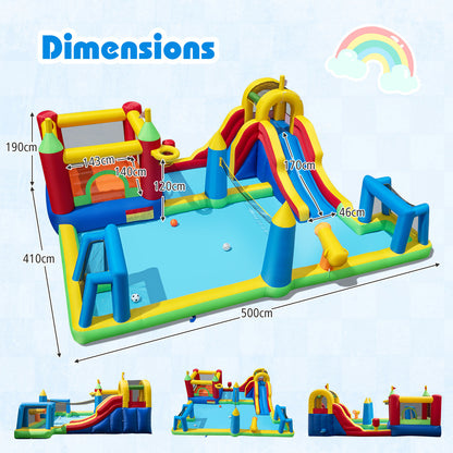 Inflatable Bounce House Kids Water Slide with Climbing Wall