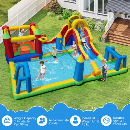 Inflatable Bounce House Kids Water Slide with Climbing Wall