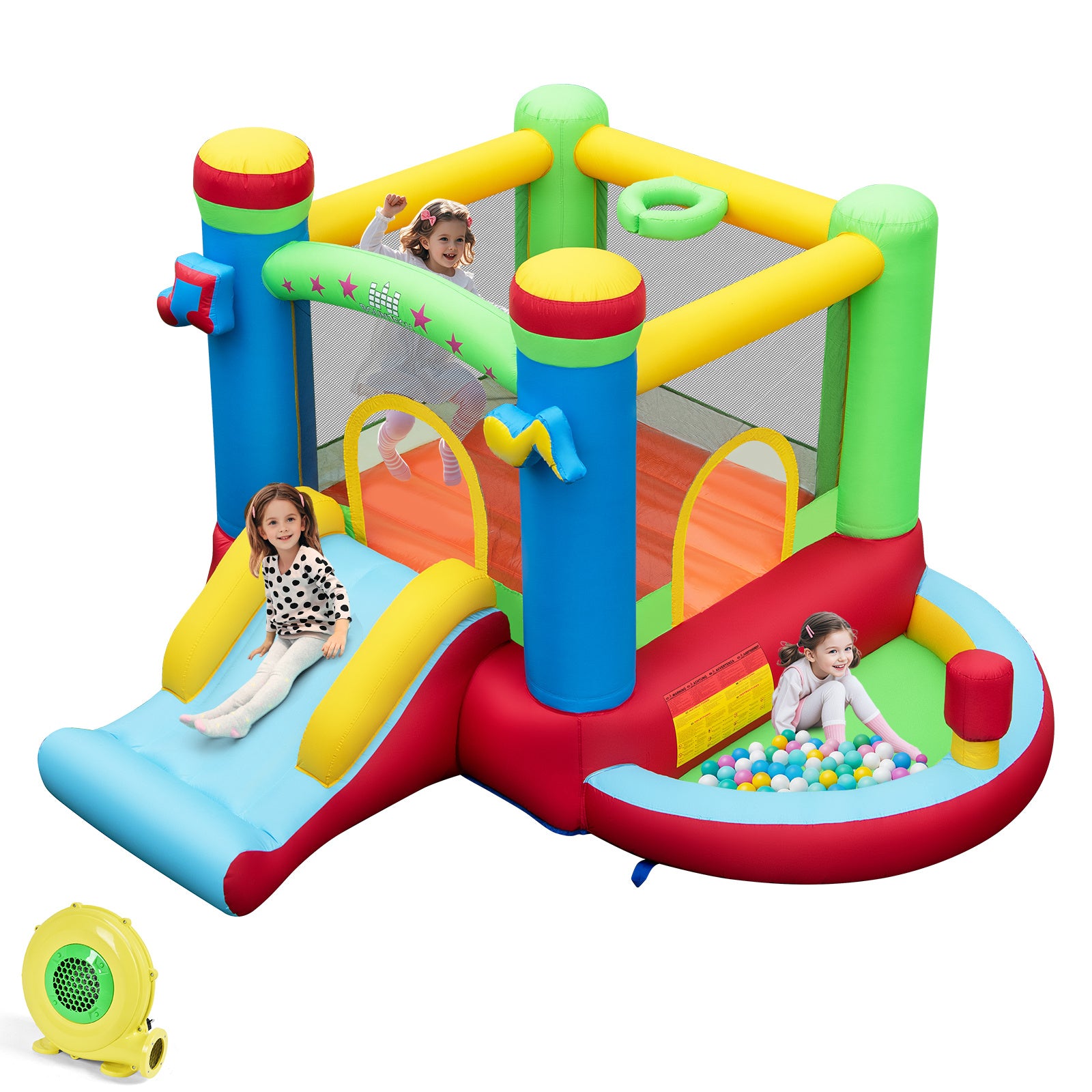 Inflatable Bounce House with Slide and Jumping Area with Blower