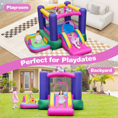 Inflatable Bounce Castle with Slide and Stakes