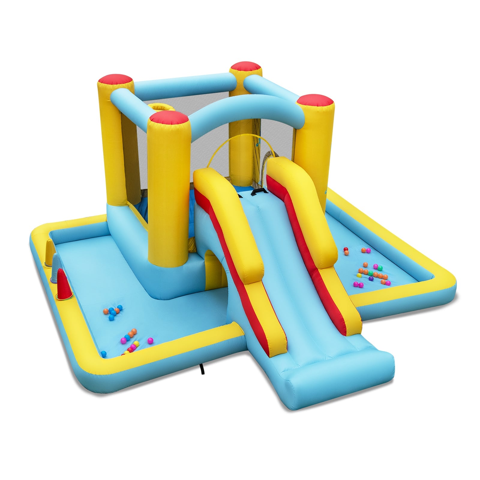 Inflatable Bouncy Castle with Slide and Tunnel without Blower