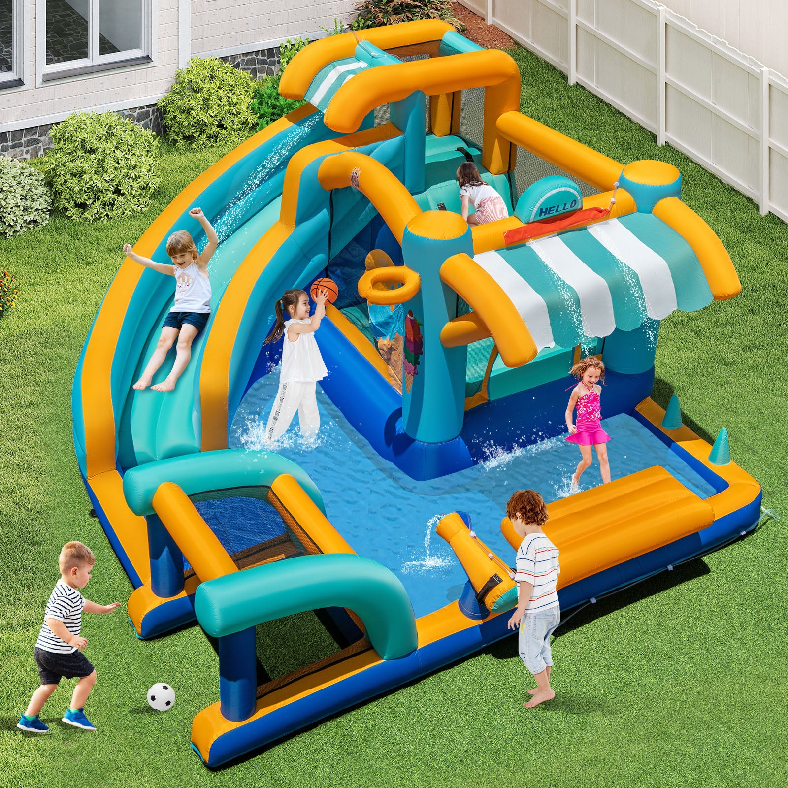 Inflatable Water Slide Bounce House for Outdoor Backyard