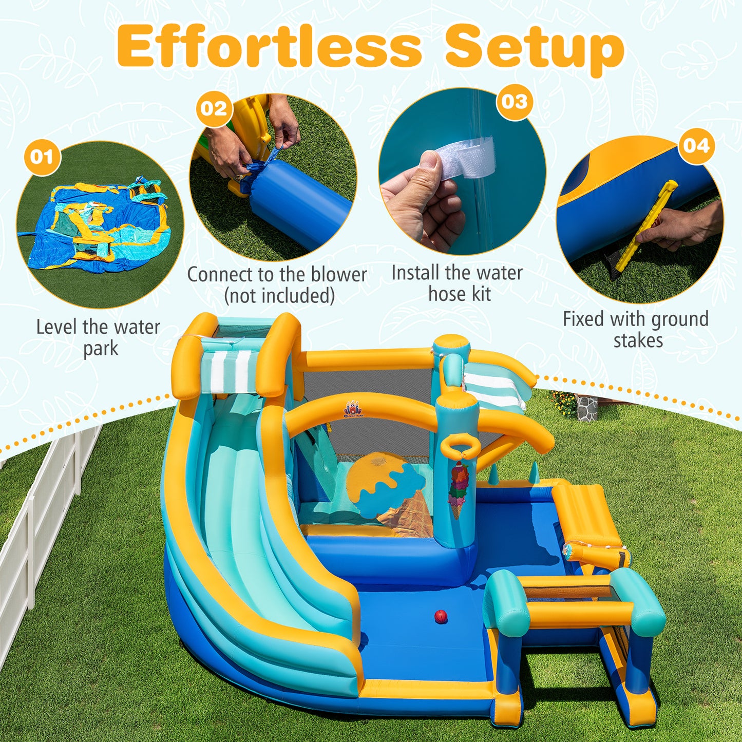 Inflatable Water Slide Bounce House for Outdoor Backyard
