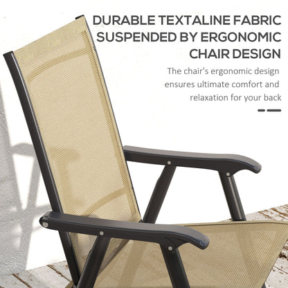 Outsunny Set of Four Folding Garden Chairs - Light Brown