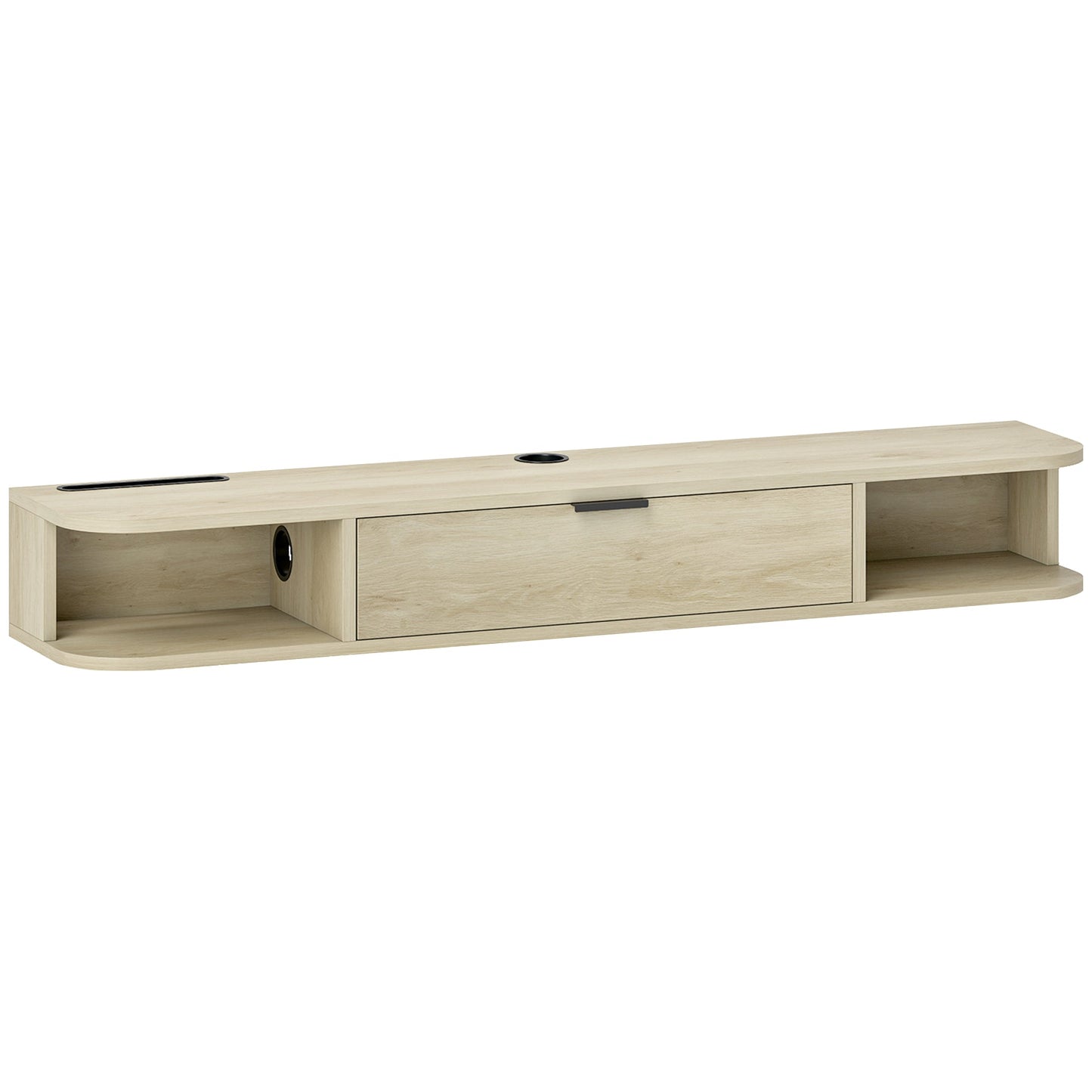HOMCOM 120 cm Floating TV Unit for TVs up to 50 Inch - Natural