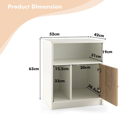Set of 2 Modern Nightstands with Cable Management Hole-White