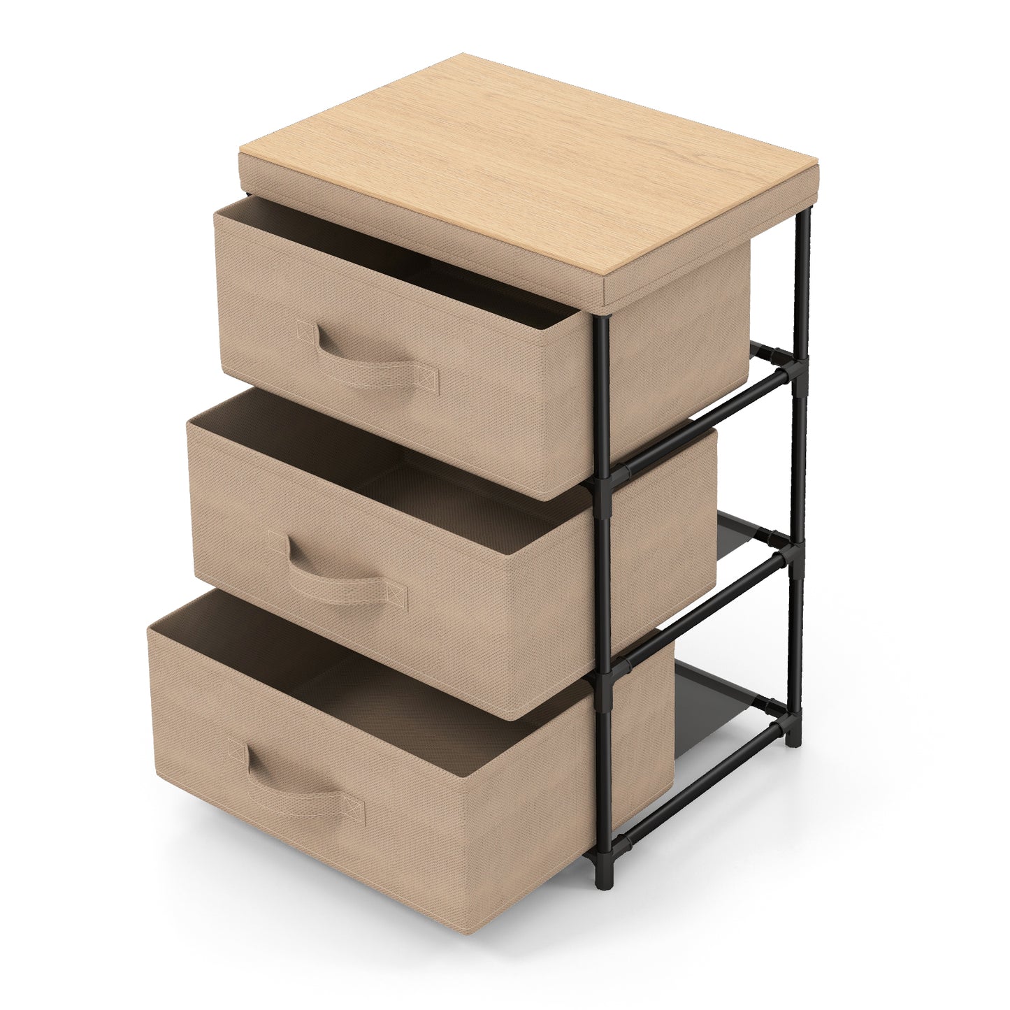 Fabric Storage Organizer Tower Unit with Removable Lid-Coffee