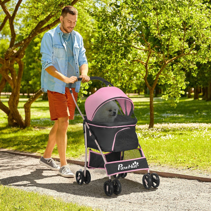 PawHut 3 In 1 Detachable Pet Stroller, for Extra Small and Small Dogs - Pink