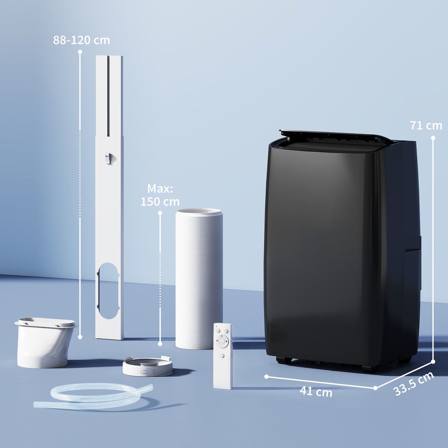 HOMCOM Portable Air Conditioner 12000 BTU, 4-in-1 Air Conditioning Unit, Dehumidifier, Cooling, Fan, Sleep Mode with 3 Speeds