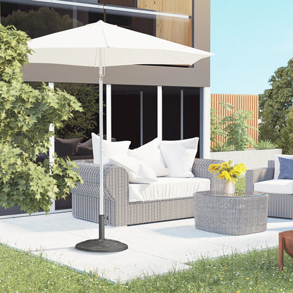 Outsunny 19KG Resin Umbrella Base Garden Parasol Base Stand Round Sun Shade Holder Suitable For Pole Between Î¦38mm to Î¦48mm