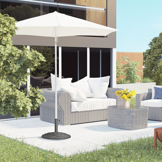 Outsunny 19KG Resin Umbrella Base Garden Parasol Base Stand Round Sun Shade Holder Suitable For Pole Between Î¦38mm to Î¦48mm