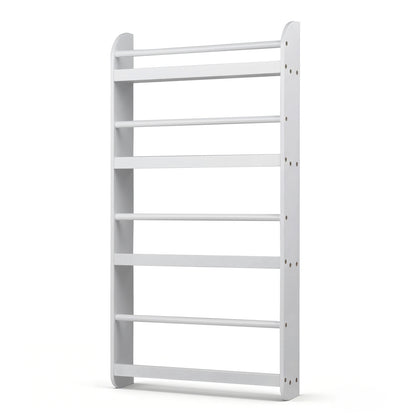 Kids Bookshelf 4-Tier Wall Mounted Book Shelf for Toys and Books-White