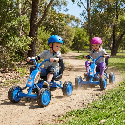 Kids Pedal Go Kart 4 Wheel with 2-Position Seat & Wear-Resistant Wheels-Navy