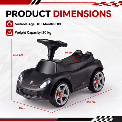 Kids Ride On Car Sliding Car with Horn & Sound Buttons Porsche Licensed-Black