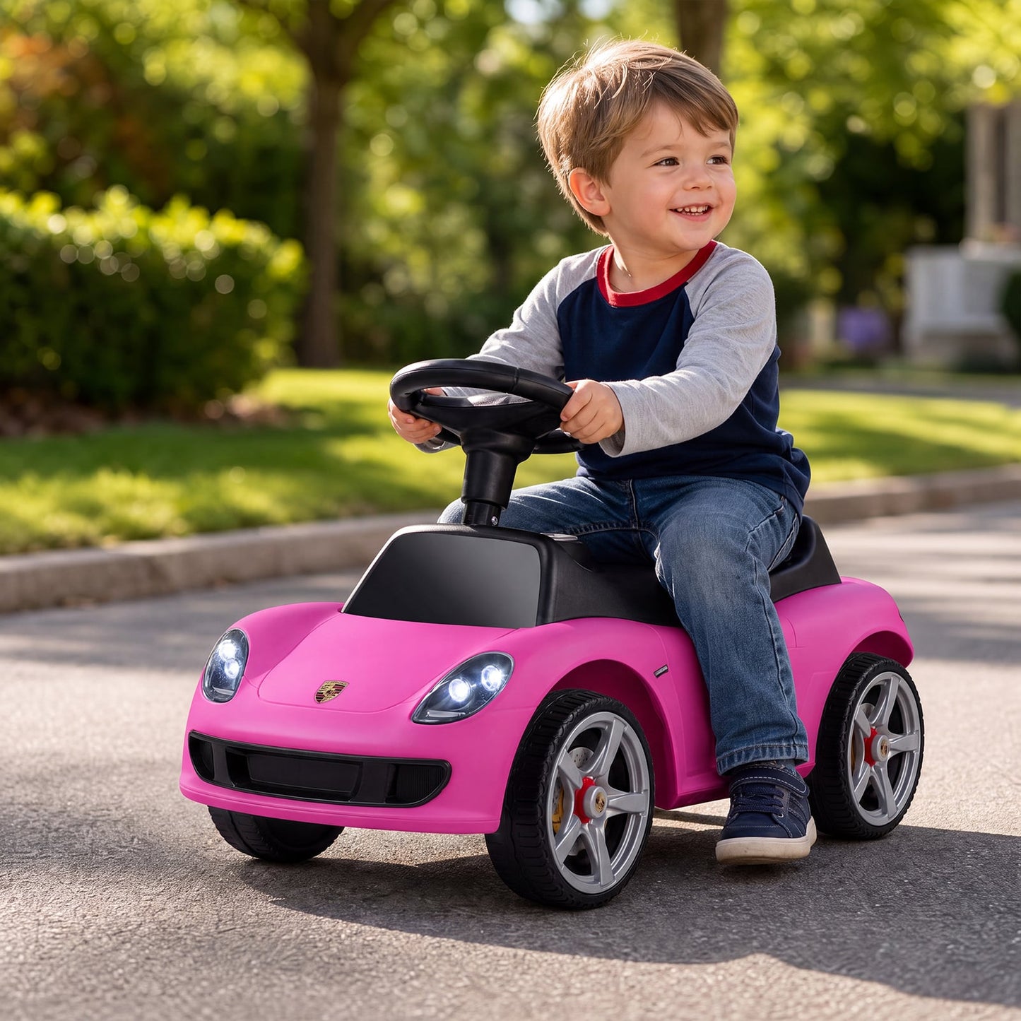 Kids Ride On Car Sliding Car with Horn & Sound Buttons Porsche Licensed-Pink