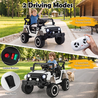 Kids Ride on Truck 12V Electric Toy Vehicle with Remote Control-Black