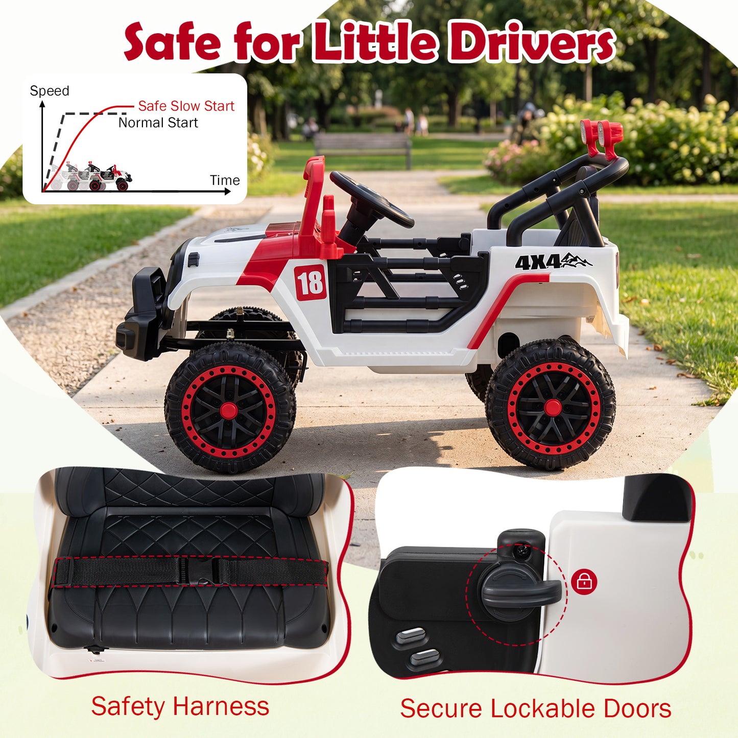 Kids Ride on Truck 12V Electric Toy Vehicle with Remote Control-Red
