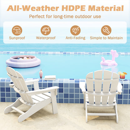 Kids Adirondack Chair All-Weather HDPE Toddler Lawn Chair-White