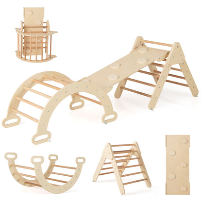 7-in-1 Toddler Climbing Frame with 6-Piece Baby Soft Play for Indoor Activities