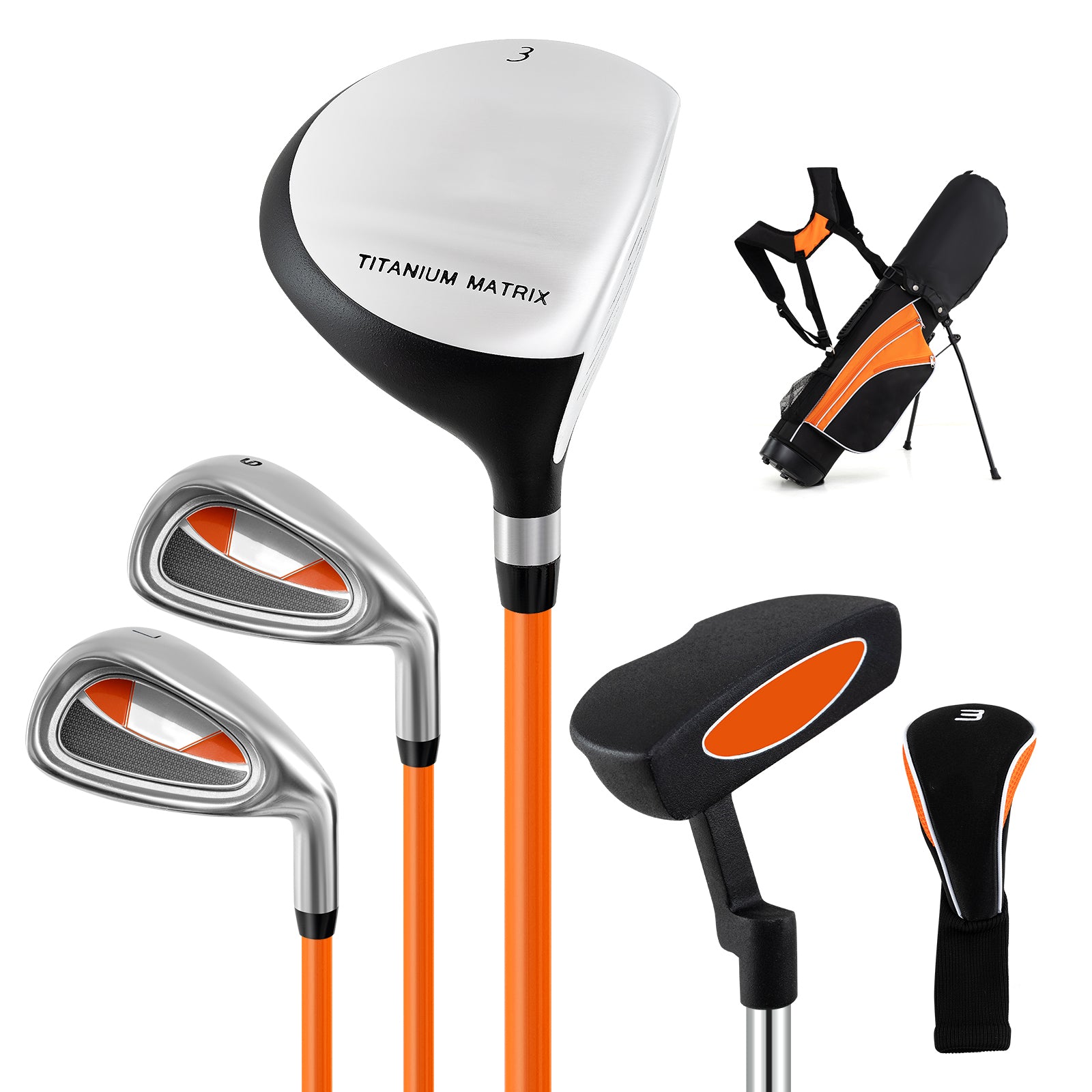 Kids Complete Golf Clubs Set for Boys and Girls Aged 8-10/11-13 Years-Yellow