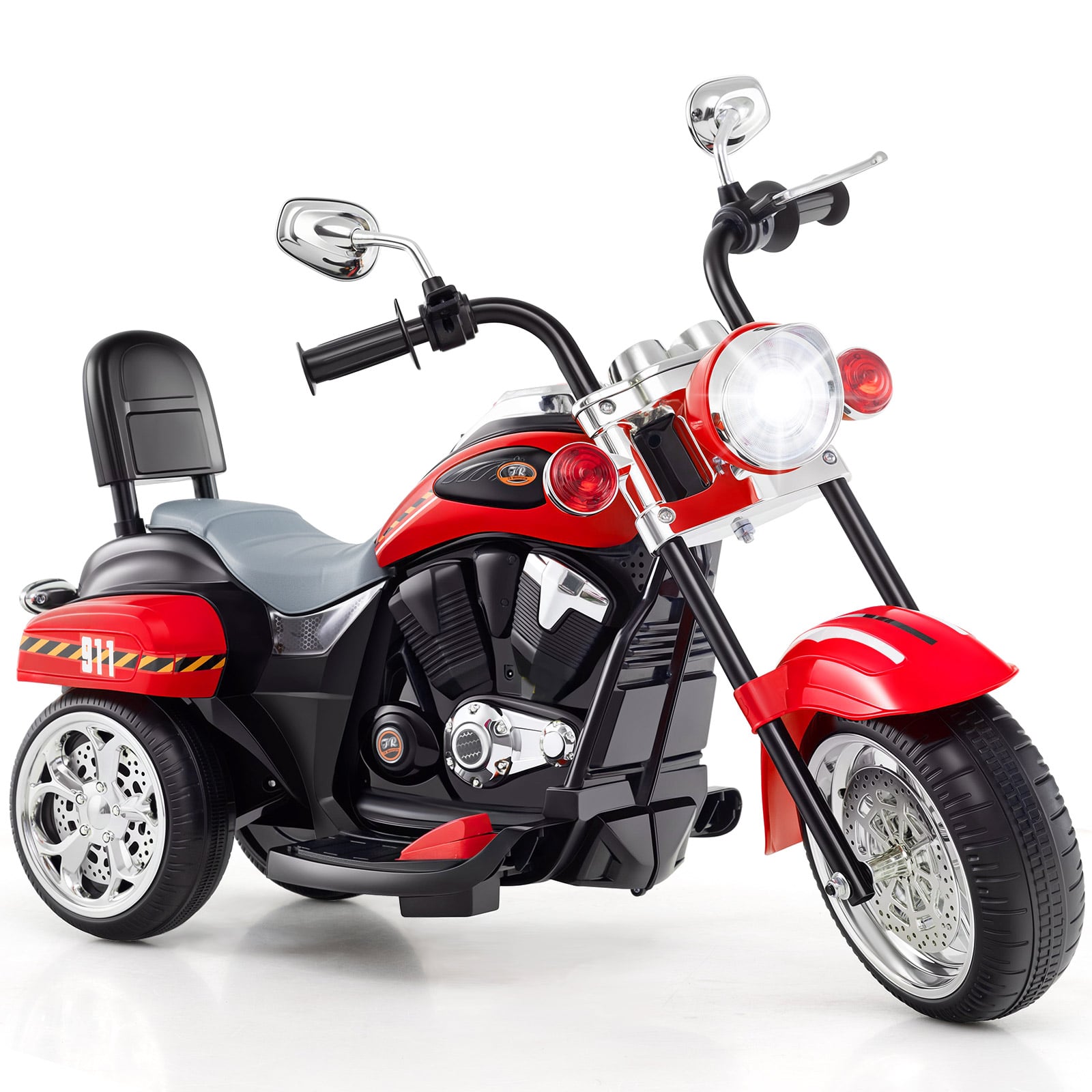 Kids Electric Motorcycle Motorbike 6V Battery Horn Headlight-Red & Black