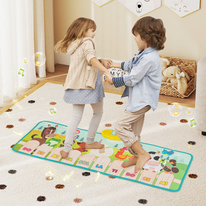 Kids Musical Animal Farm Mat with 10 Piano Keys and 10 Built-in Songs