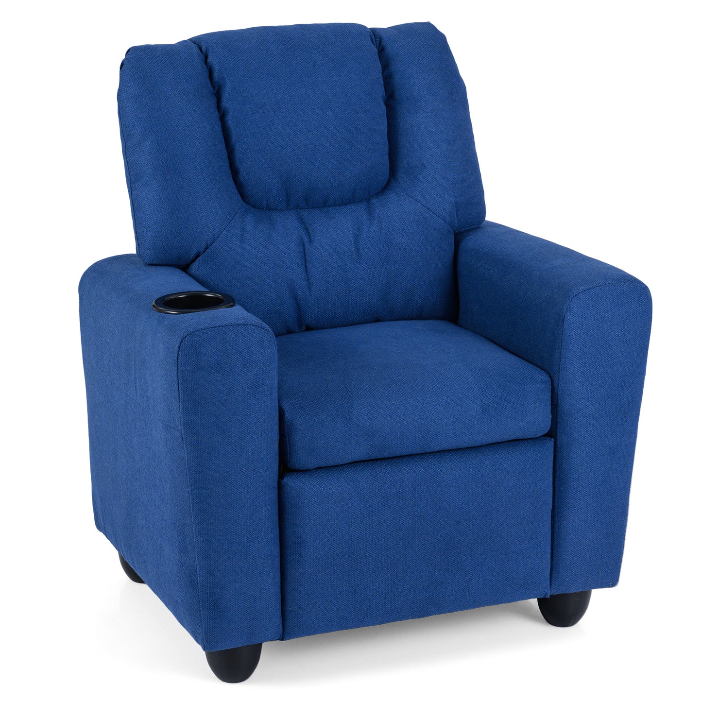 Kids Recliner with Cup Holder PU Leather Kids Reclining Chair-Blue