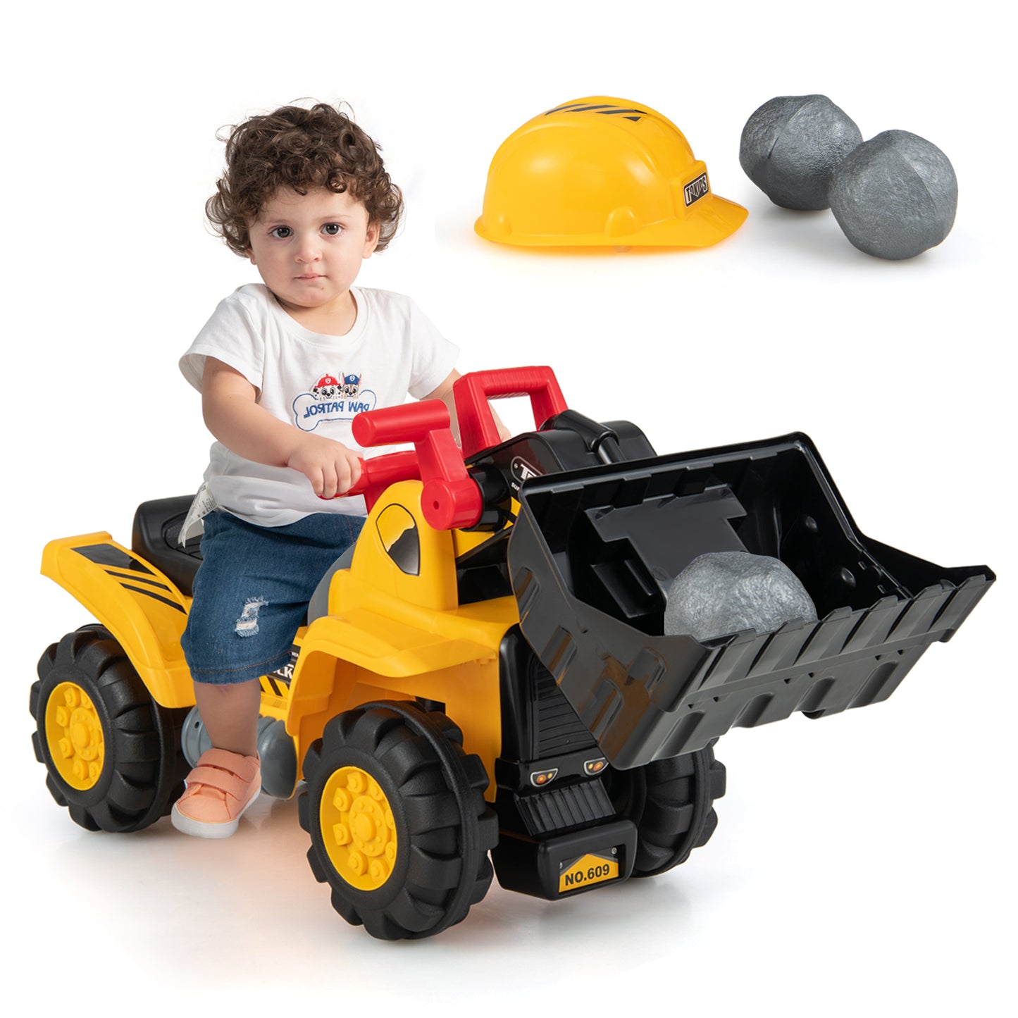 Kids Ride On Bulldozer Toy with Adjustable Bucket and Sound