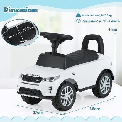 Kids Ride On Push Car Foot-to-Floor Walking Sliding Toy Car-White