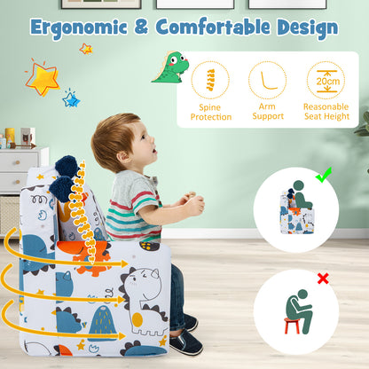 Kids Sofa Chair Foam Filled Armchair with  Extra Padded Pillow-Orange