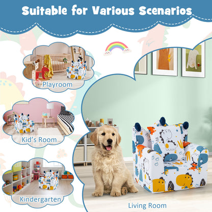 Kids Sofa Chair Foam Filled Armchair with  Extra Padded Pillow-Orange