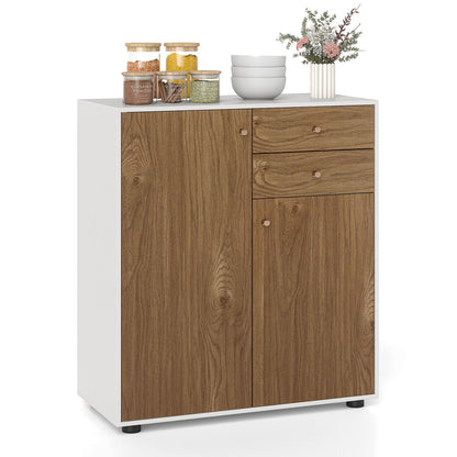 Kitchen Sideboard Buffet Cabinet with 3 Adjustable Shelves-Natural