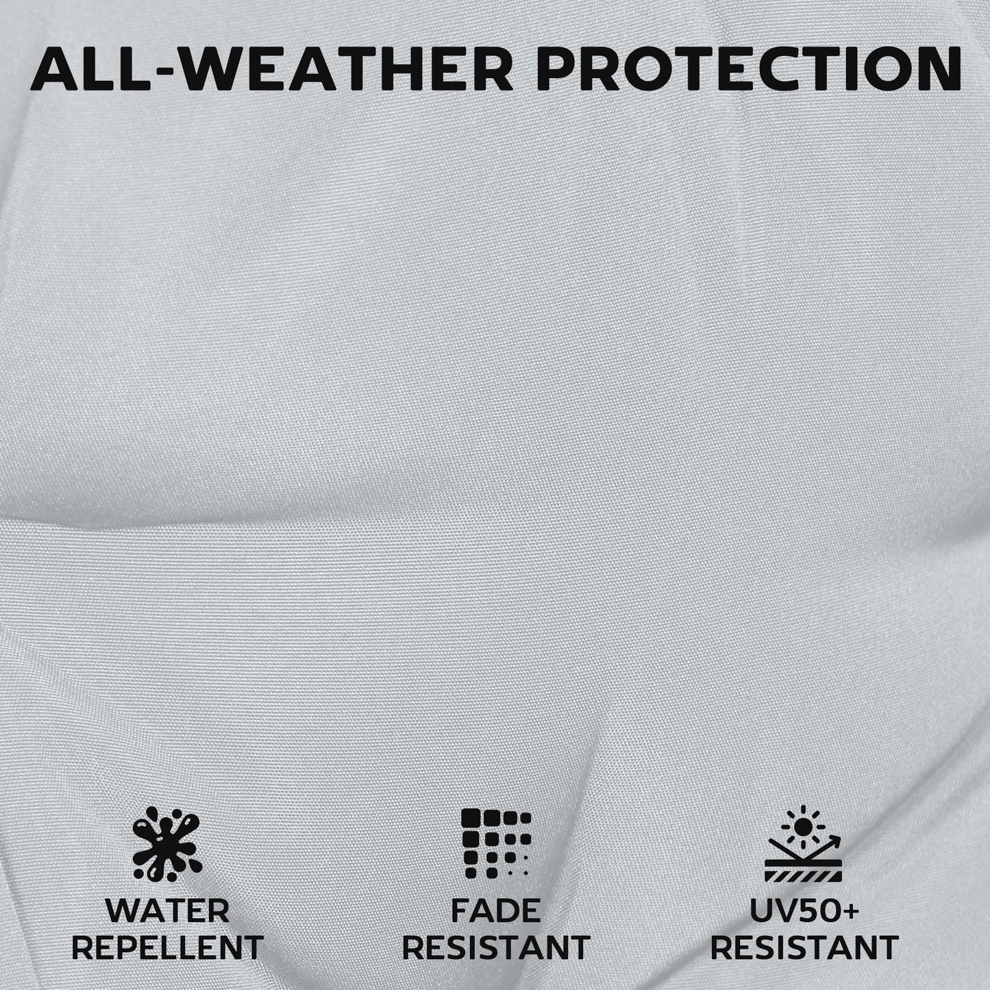 Outsunny Set of 6 Outdoor Seat Cushions with Machine Washable Cover, Water Repellent Seat Cushions Light Grey
