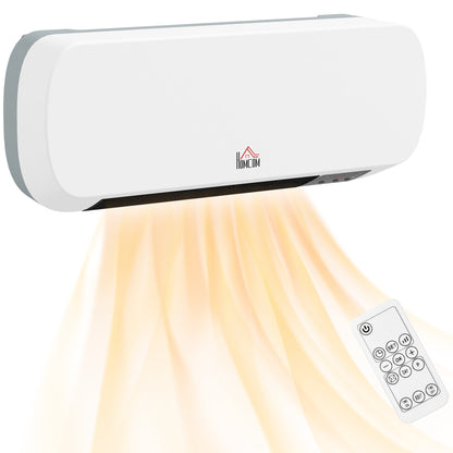 HOMCOM 2000W Wall Mounted Ceramic Space Heater, 10-49Â°C Temperature, White