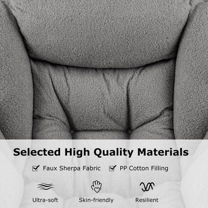 Large Lazy Chair with Cozy Head Pillow and Storage Pocket-Grey